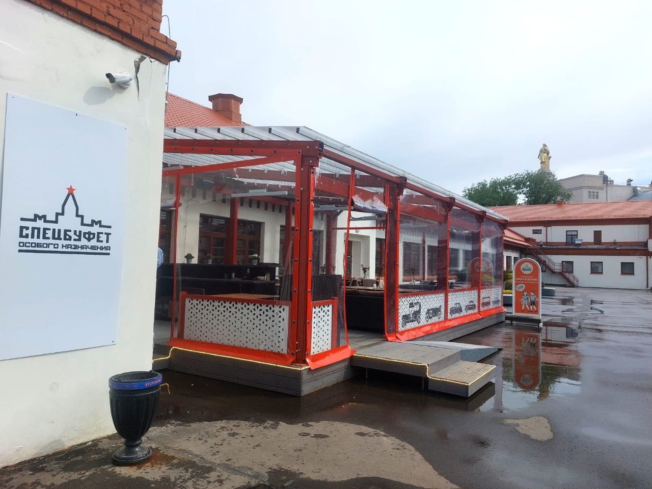ПВХ шторы для летней террасы кафе в Рамони
